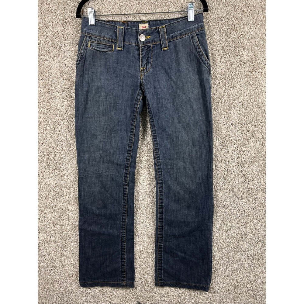Women’s True Religion 507 Jeans Size 25 Made in USA Straight Denim Blue Low Rise